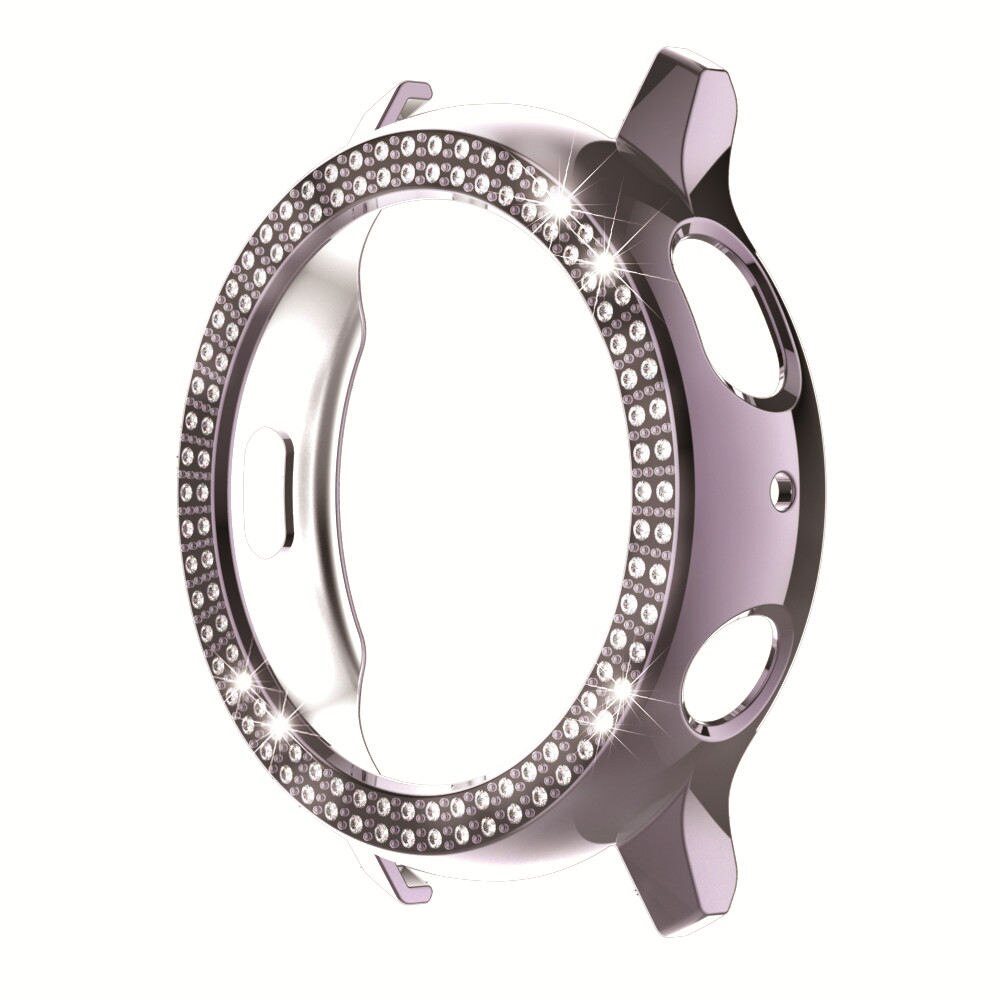 Hoesjes voor samsung galaxy watch active 2 44mm 40mm hoesje voor active 2 band dames dubbele rij diamant pc hoesje bumper: Grijs / Voor actief 2 44mm