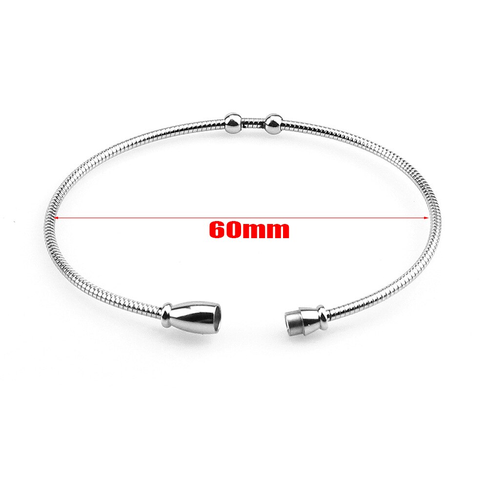 1pcs Stainless Steel jewelry 60mm Diameter Round Magnet Embedded Bracelet Bangles cuff bracelets for Women jewelry: Default Title