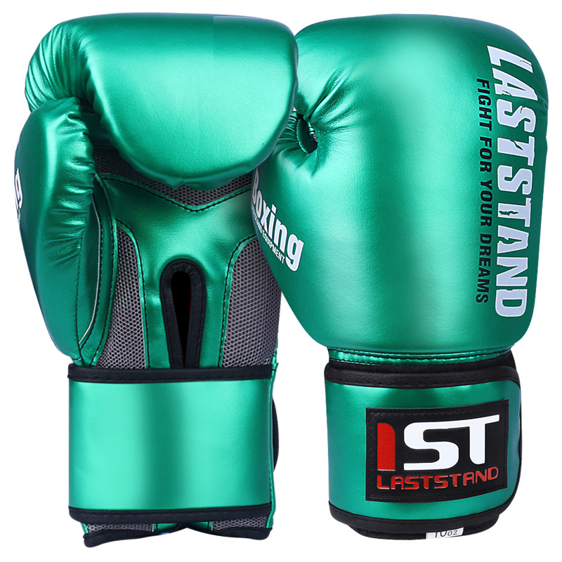 Gants de Kickboxing professionnels pour adultes, poings Sanda, entraînement pour hommes et femmes, sacs de sable de boxe thaïlandais, gants Muay Thai Taekwondo: green / 10.5 pouces