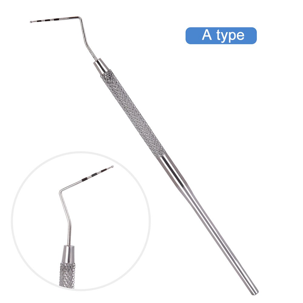 Stainless steel periodontal probe Implant periodontal probe with graduated root canal probe: A type