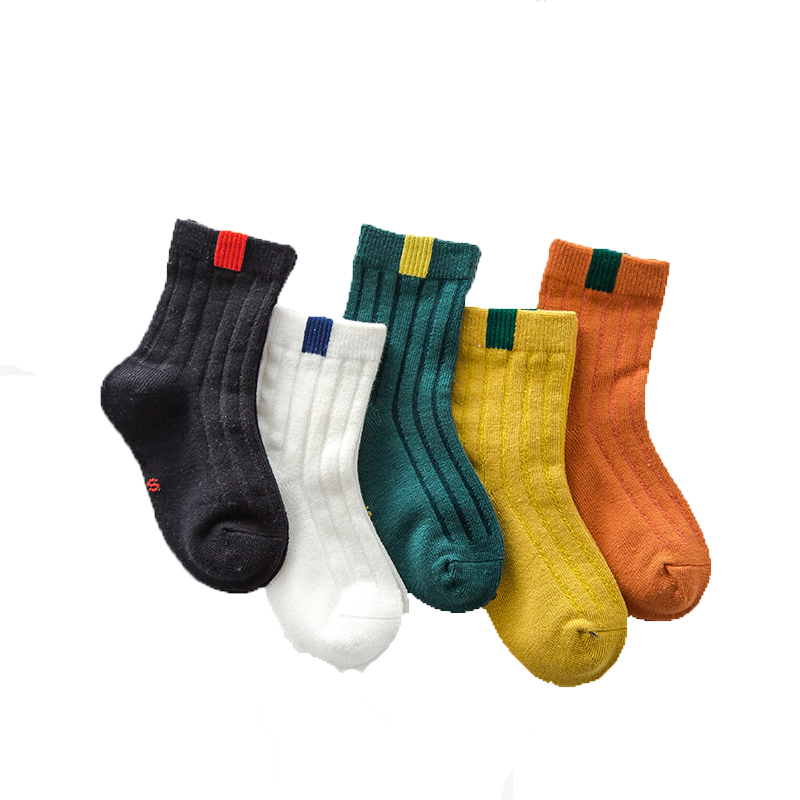 Herfst Kinderen Sokken Katoenen Buis Streep Kid 'S Sokken Vrouwelijke Mannelijk Kind Sokken 5Pairs = 10 Stuks