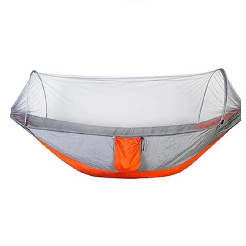 Automatische moskitonetz-hängematte für 1-2 personen, outdoor-hängematte aus nylonstoff, camping-moskitonetz-hängematten-baldachin-zelt: 250 x 120cm- orange