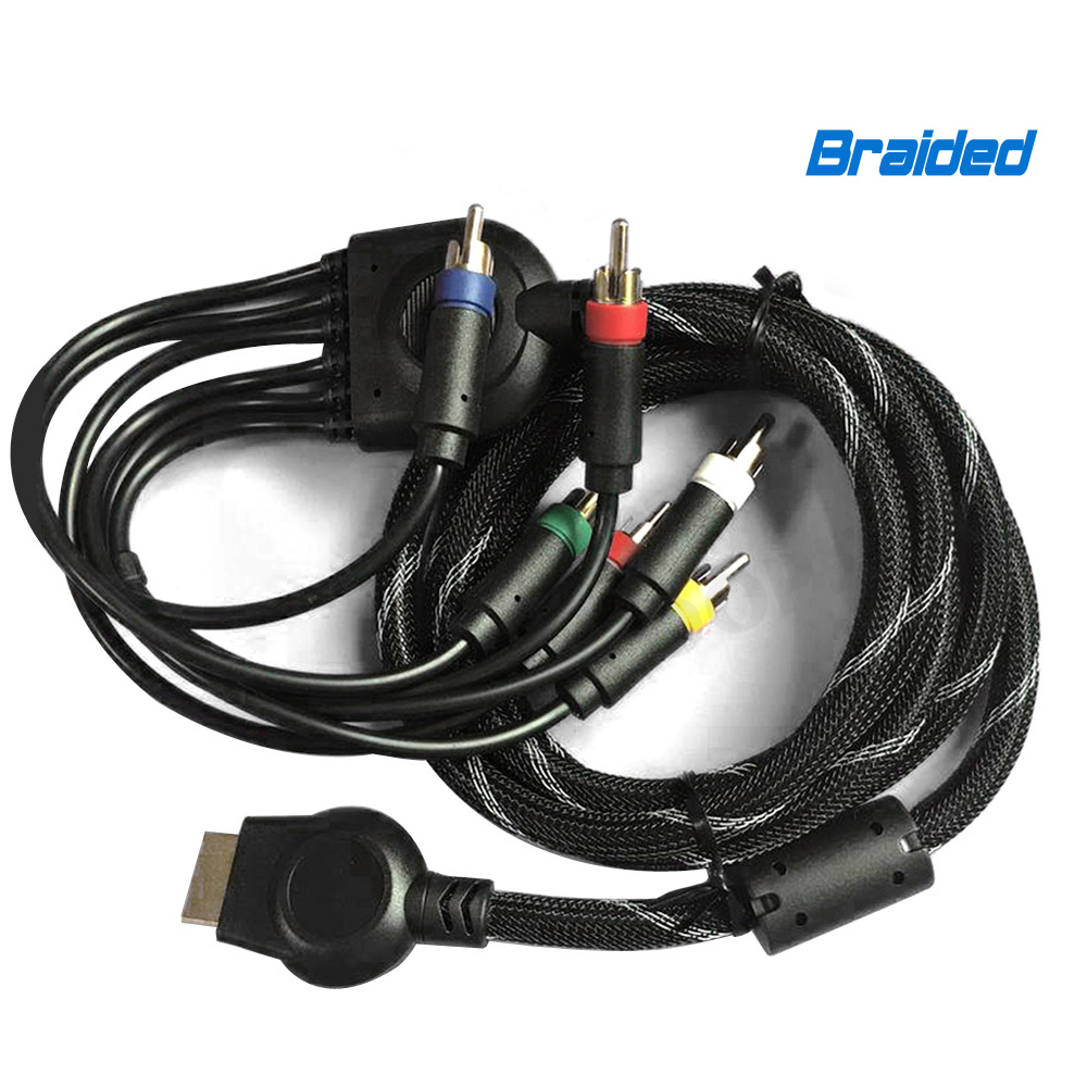 Multi AV Out Cable 1.8m 6FT Component for PlayStation 3 PS3 PS2 Game Accessories Connect TV Sound Lead Braided Cables: Braided