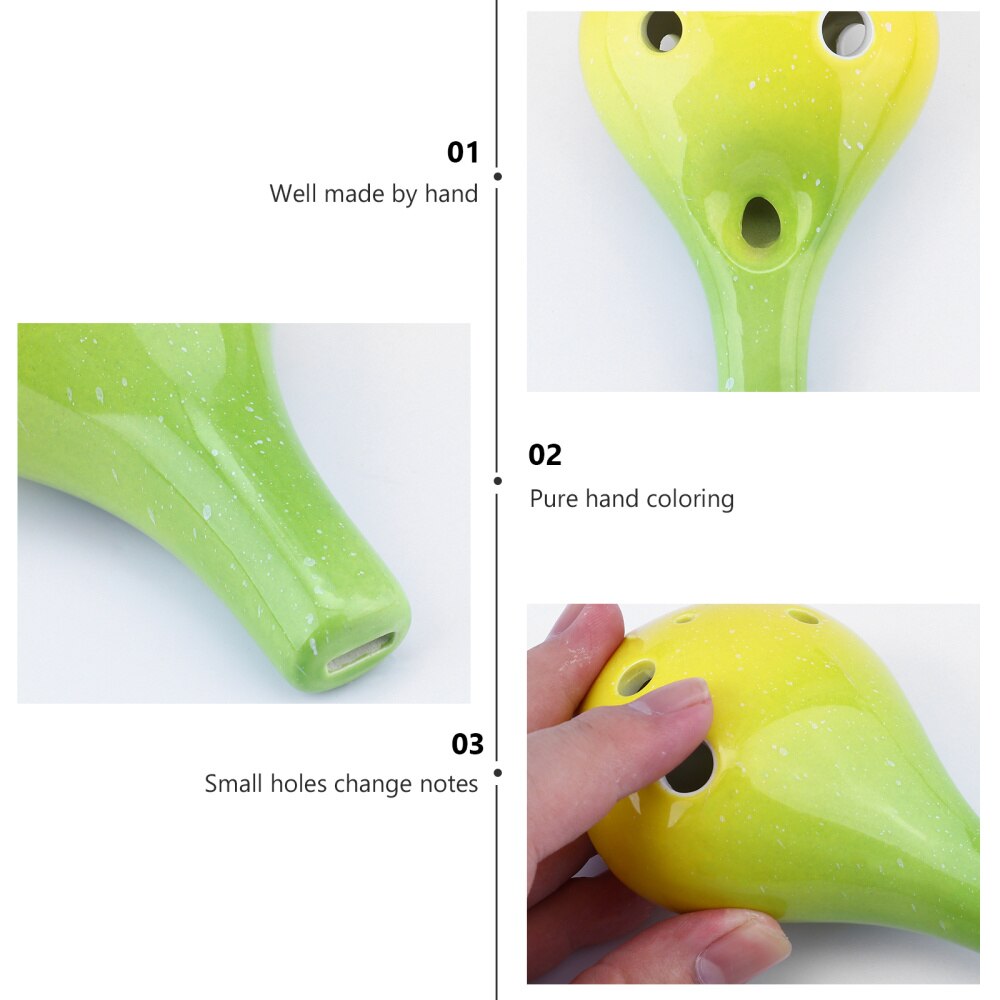 6 Hole Ceramic Ocarina - Bottle Style Ocarina Flute - Musical Instrument for Beginners