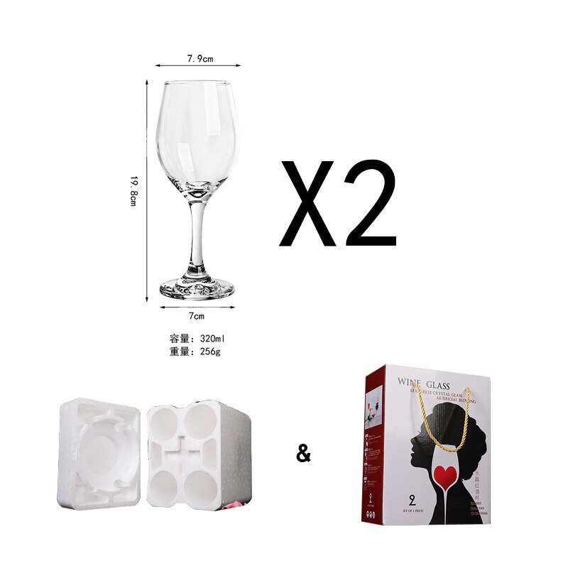 Juego de vino de cristal, copa de vino tinto, decantador, evaluación, copa de champán, , Bar en casa, restaurante, Hotel, utensilio para beber: 2pcs cup 085