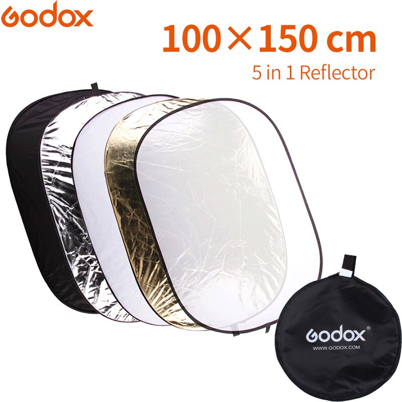 Godox 39 &quot;* 59&quot; 100x150 cm 5 in 1 Draagbare Inklapbare Light Ovale Fotografie/Foto reflector voor Studio