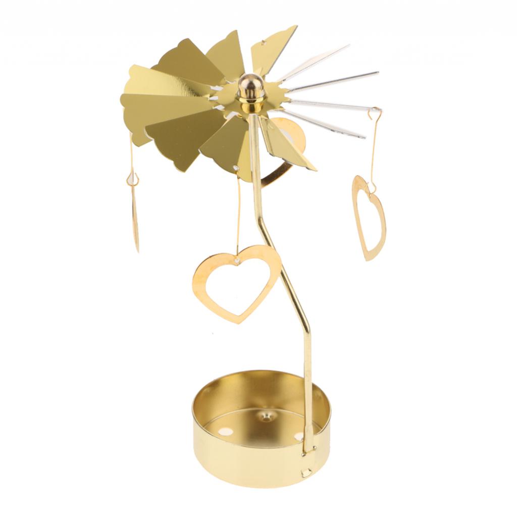 Weihnachten Windmühle Dekor rotierende Kerze Teelichthalter Kerzenständer Ornament-Schneeflocken Elf Stern Herz Baum Rentier: Burgunderrot