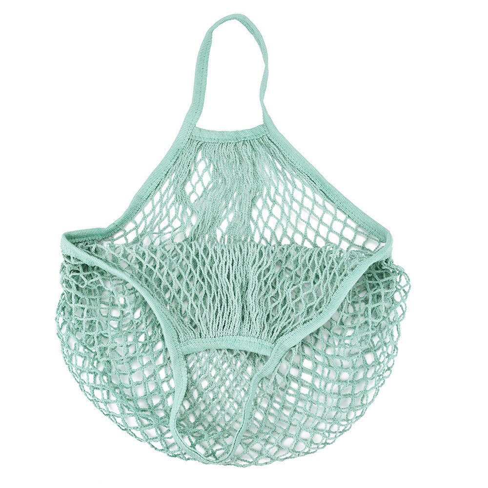 netting handlepose gjenbrukbar streng frukt oppbevaring håndveske totes kvinner shopping mesh nett vevd veske butikk dagligvare tote bag: E