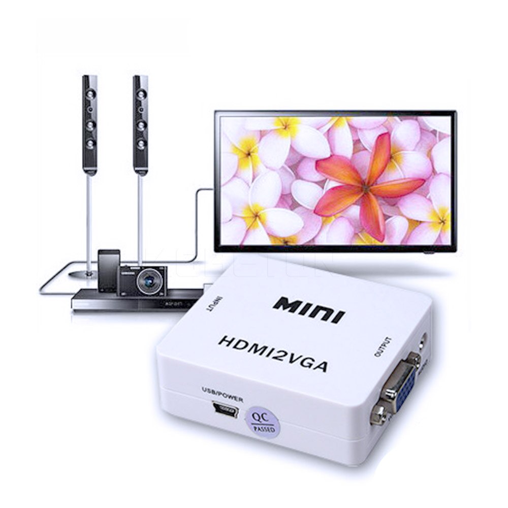 Hdmi-Compatibel Naar Vga Converter Met Audio HDMI2VGA 1080P Adapter Voor Laptop Naar Hdtv Projector Hdmi-Compatibel 2 Vga Converter