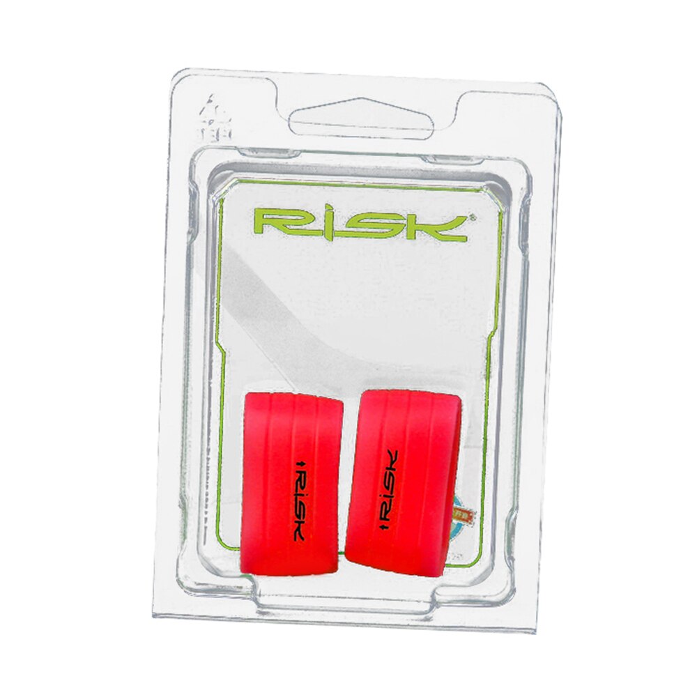 1 Pair Silicone Cycling Handlebar Tape Fixing Sleeve Waterproof Rubber Anti-Skip Road Bike Plugs Protective Ring: Red