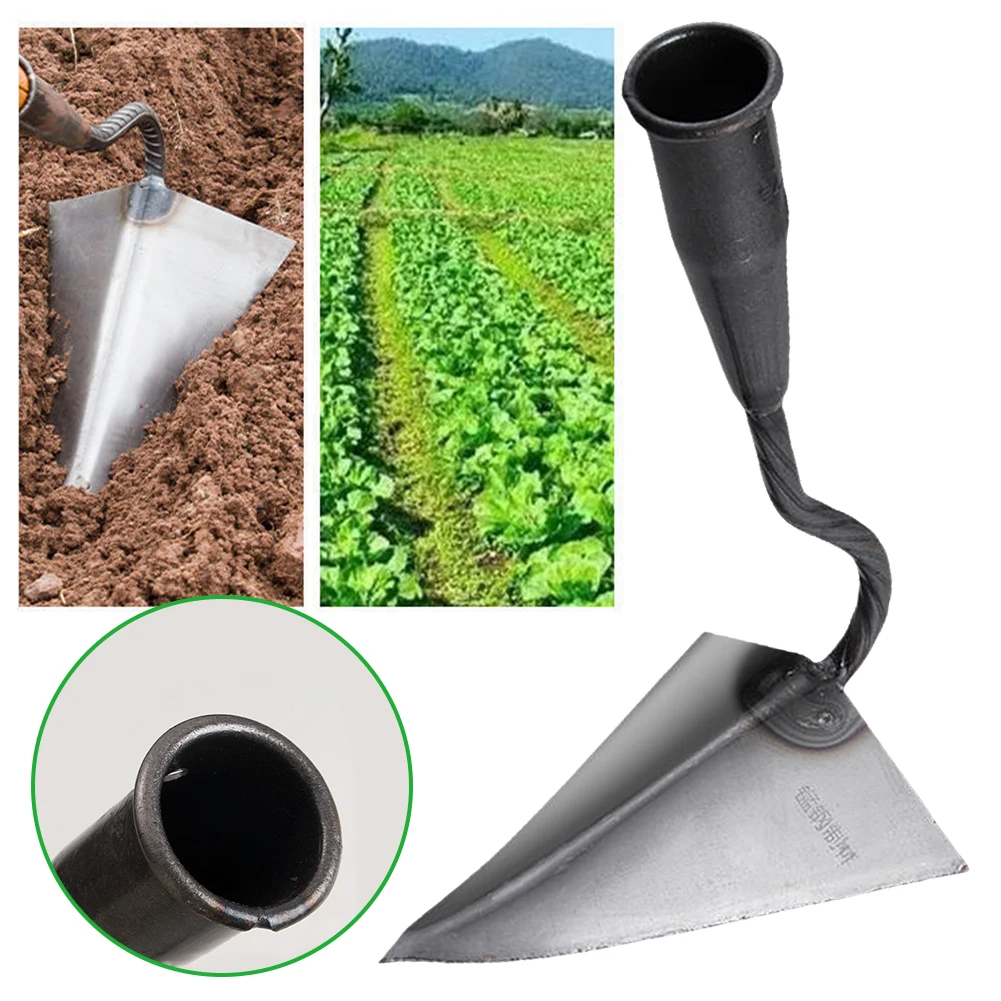 Farm Tools Hoes Triangle Small Tip Hoe Plowing Hoe Agricultural Land Turning Loose Soil Hoe for Household Vegetable Planting