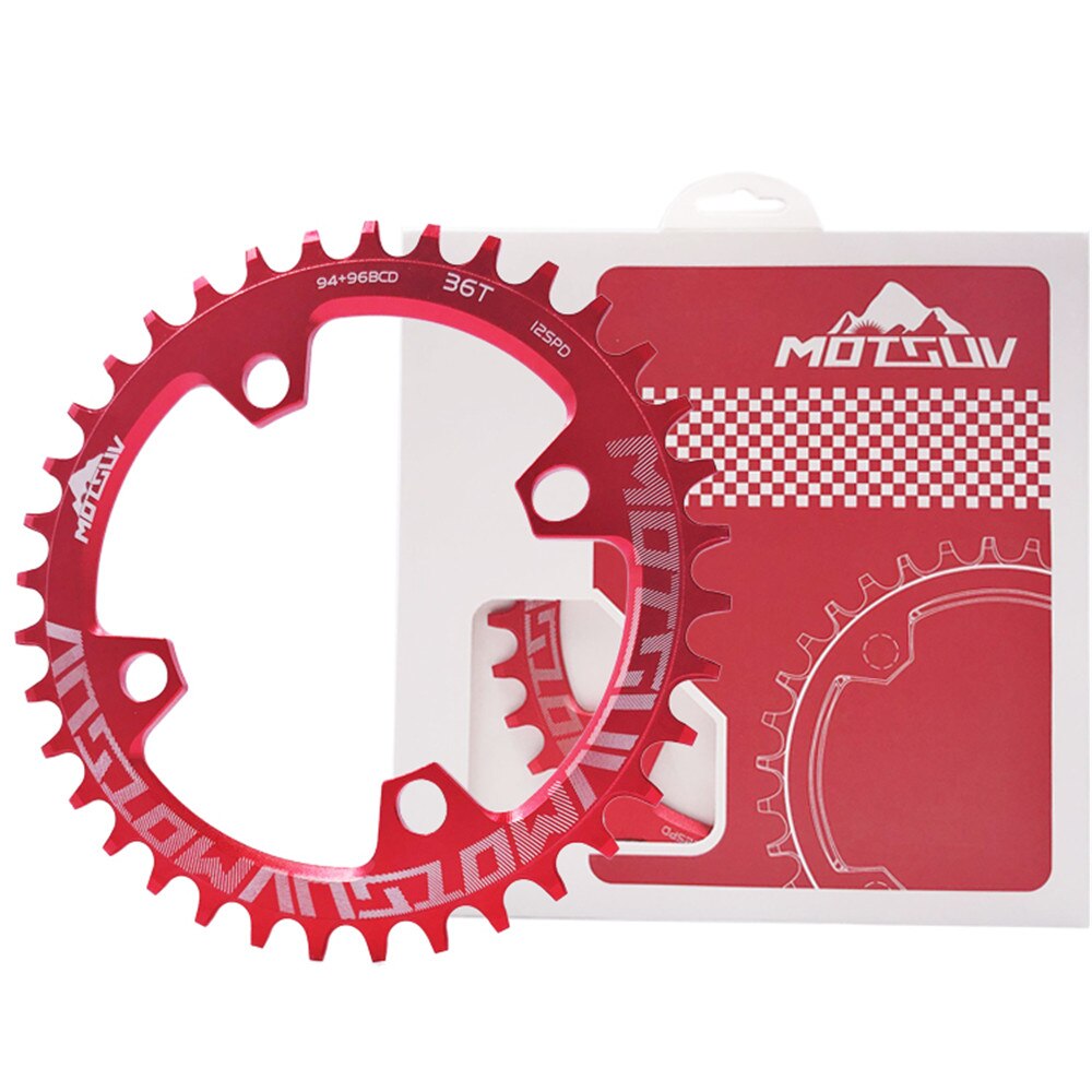 MOTSUV redondo 94 + 96mm 94BCD/96BCD 32/34/36/38T plato de bicicleta de montaña MTB para ALIVIO M4000 M4050 NX GX X1 piezas de manivela: Round 36T Red