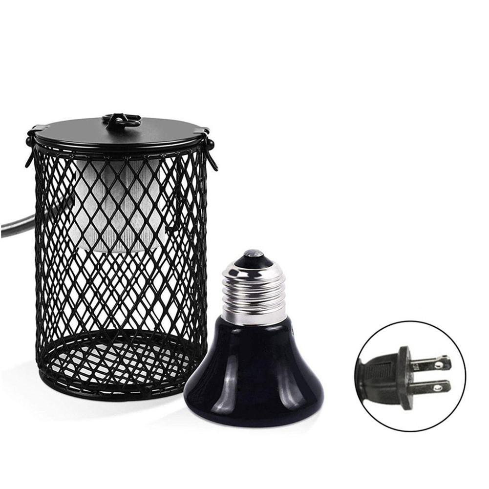 Lamp Ceramic Heating Lamp Heater Reptile Heater Guard Heating Bulb Lamp Enclosure Cage Protector Metal Mesh: US