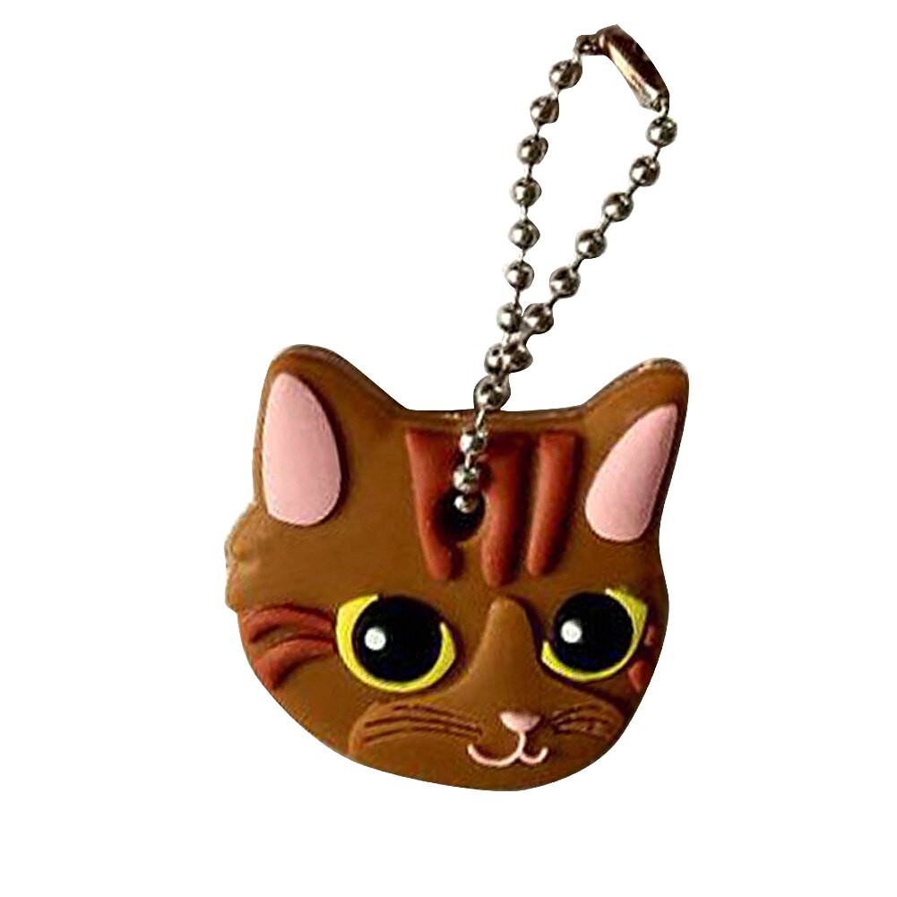 Leuke Sleutelhanger Met Puppy Pug Kat Konijn Klep Cap Grappige Sleutelhanger Dieren Key Case Unisex Vrouwen Kinderen mannen Sieraden: Bruin