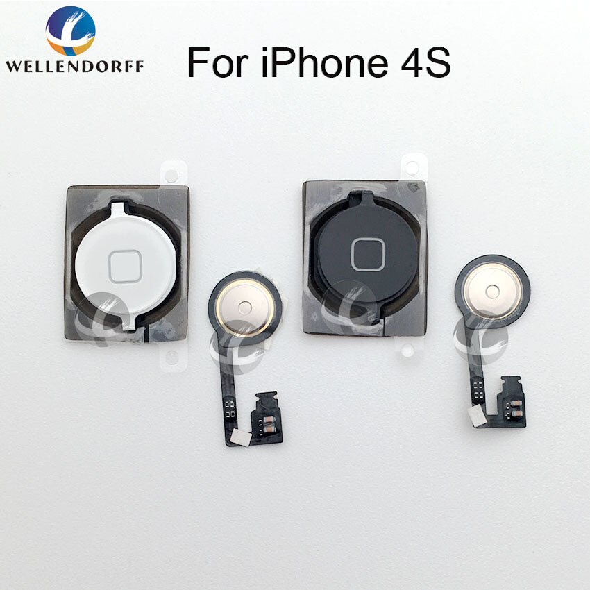 Home Button Met Flex Kabel Voor Iphone 4 4S 5 5S 5C Se Vervanging Vergadering 100% Zwart Wit Rose Gold Test Ok