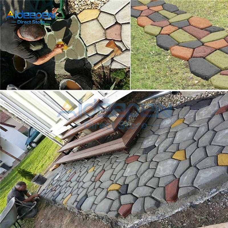 1Pcs DIY Manually Paving Cement Brick Concrete Molds Garden Plastic Stone Road Mold Garden Decoration For Garden Paving Tools