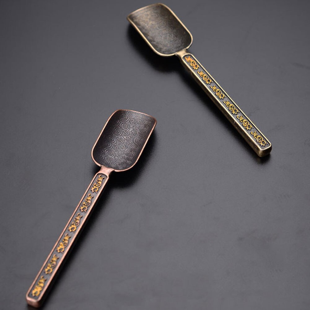 Chinese Tea spoons Copper Tea Scoop Spoon Tea Leaves Chooser Holder Chinese Kongfu Tea Accessories Tools