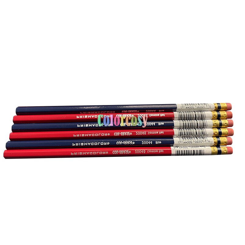 Prismacolor Pencil 150 132 Premier Soft Set Coloured Genuine Assorted Colors ,Perak Horse Oily Color Drawing Pencils Box: 3 red 3 blue
