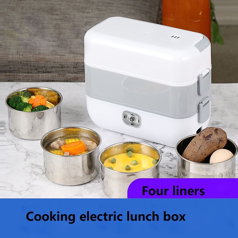 Electric Rice Cooker Portable Kitchen Mini Cooker Electric lunch Box double-layer Heating Heat Preservation Rice