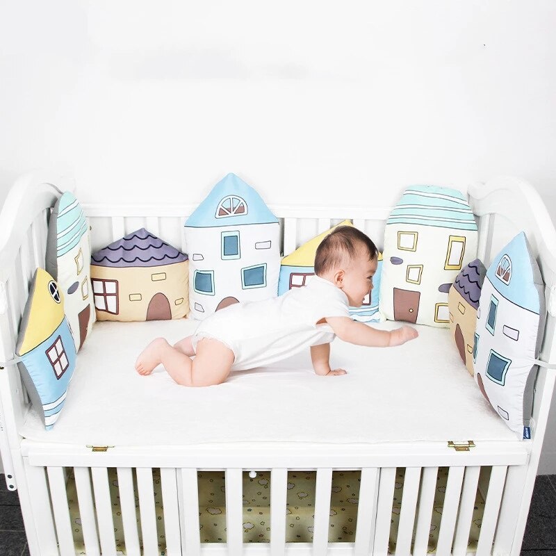 Baby Room Crib Bumper Ins House Baby Bedding Set Newborn Bed Cradle Cushion Infant Crib Protector Cot Fence Home Decoration