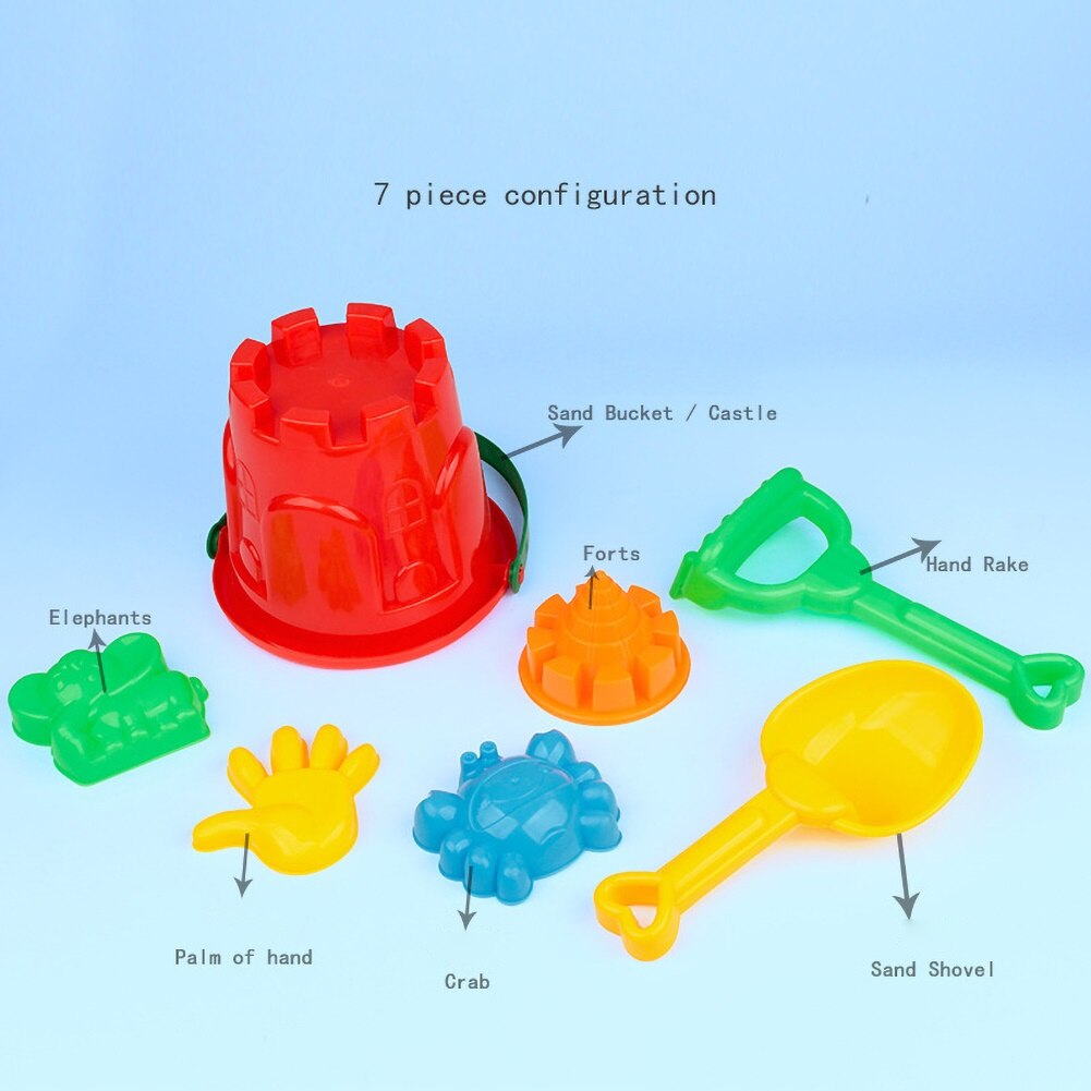 7 pièces été enfants enfants bébé seau pelle râteau moule jeu de plein air plage sable jouer ensemble de jouets jeu d'eau