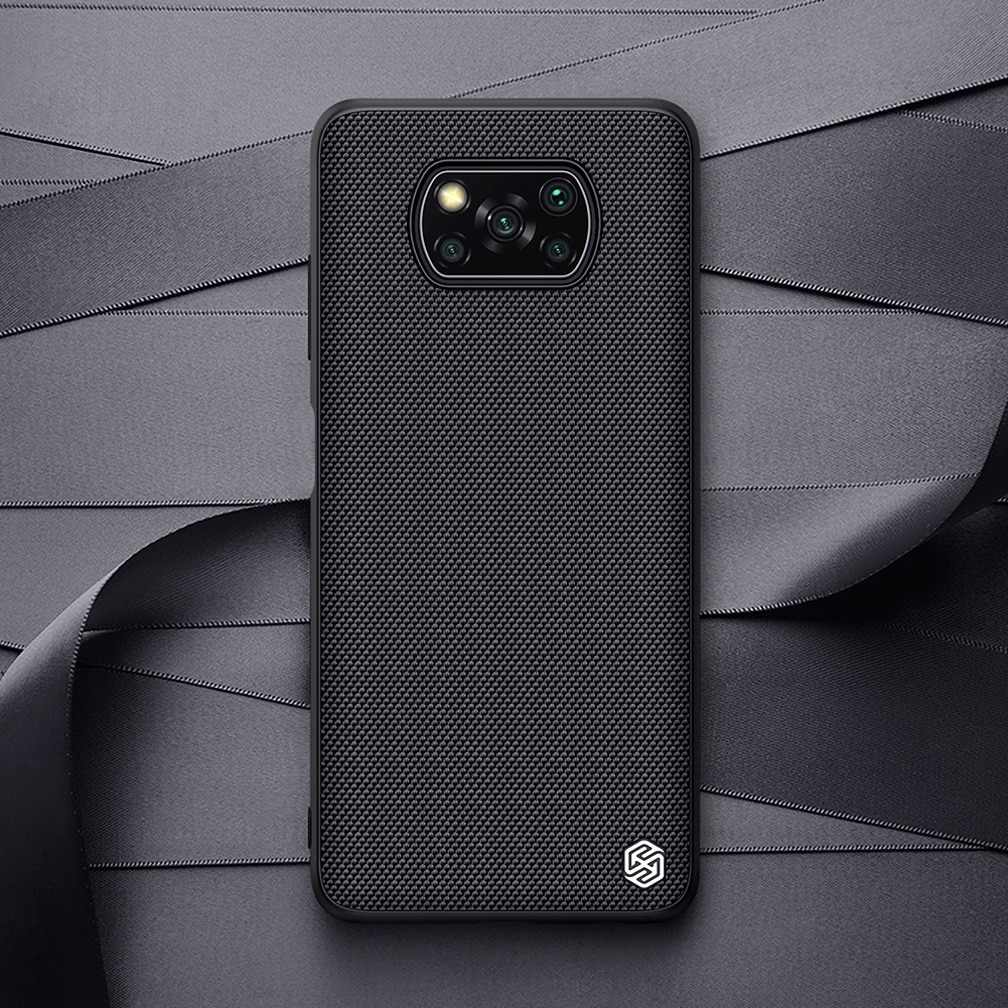 For Xiaomi Poco X3 NFC Case NILLKIN Textured Nylon Fiber Soft TPU Hard PC Panel Back Cover For Xiaomi Poco X3 NFC Case