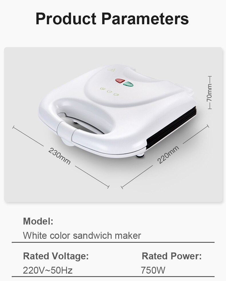 DMWD – Mini Machine à sandwichs, petit déjeuner, multi-cuiseurs, fours électriques, plaques chaudes, pain, crêpes, gaufres, aliments légers
