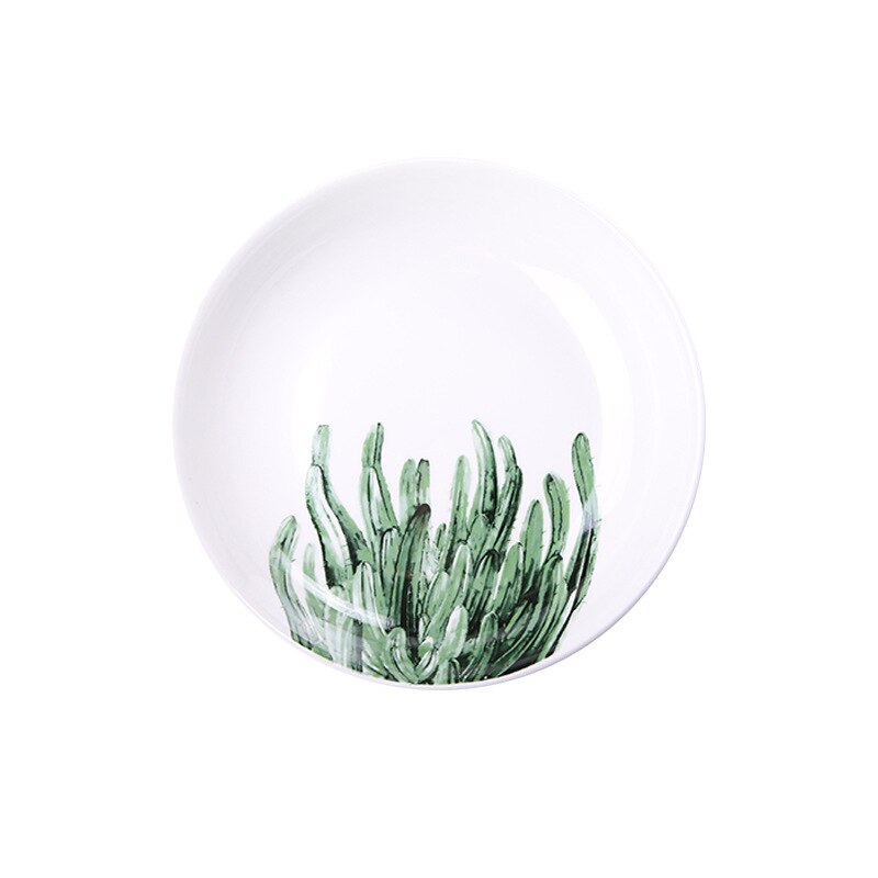 Nordisk stil planter mønster middag tallerkener hjem indretning mad retter ins bordservice keramisk blad plade hjem frugt skål: G