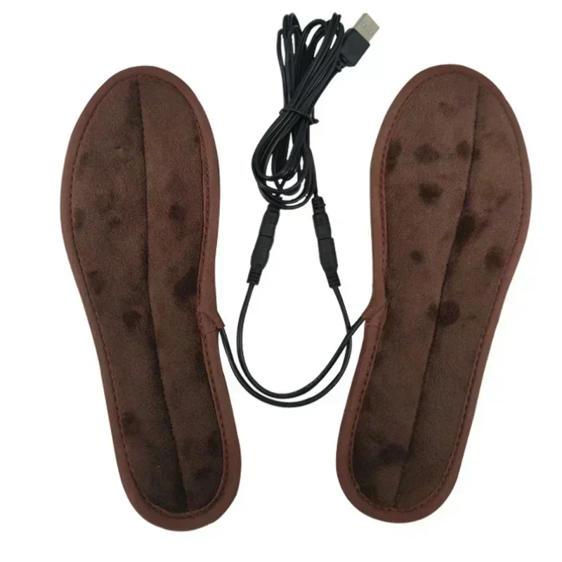 1 paar Einlegesohlen Elektrische Beheizte Schuheinlagen Warme Socken Füße Heizung USB Fuß Winter Wärmer Mh56 Camping Wandern Zubehör: WHITE