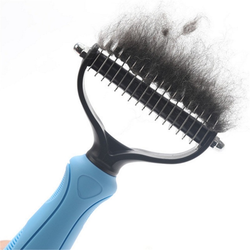 Pet Hair Removal Comb Knotter Brush Double Sided Cat and Dog Grooming Hair Removal Tool Curling Cleaner Comb Pet Grooming