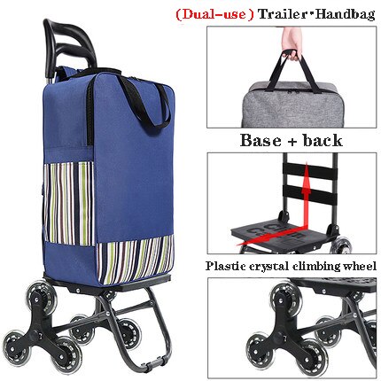 Huishoudelijke Draagbare Vouwen Trap Klimmen Winkelwagentje Boodschappen Rugzak Trolley Handtas Mountainbike Bagage Winkelwagen: K