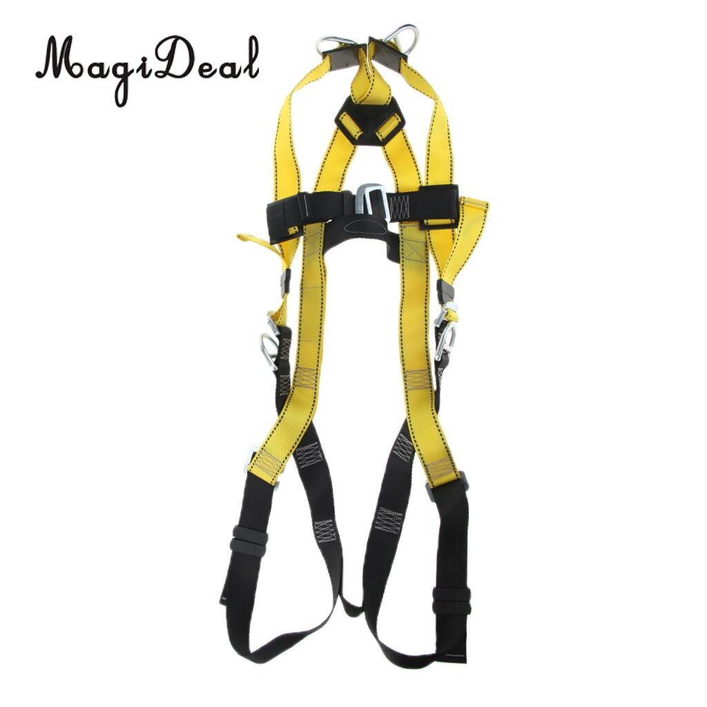 High Strength Poly Full Body Rock Climbing Harness Adults Safe Belts Guide Mountaineering Rappelling Equipment