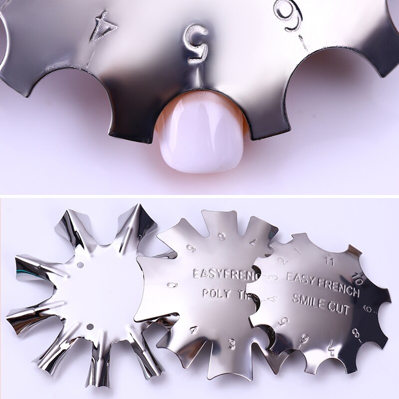 Steel French Tip Cutter Nail Tool Easy Smile V Line Shape Tips Manicure Edge Trimmer Acrylic French Nail Tips