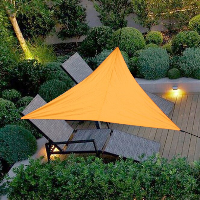 Vattentät uv sol triangulär skugga segel solskydd solskydd baldakin trädgård uteplats pool skugga segel markis camping picknick tält: 3m- orange