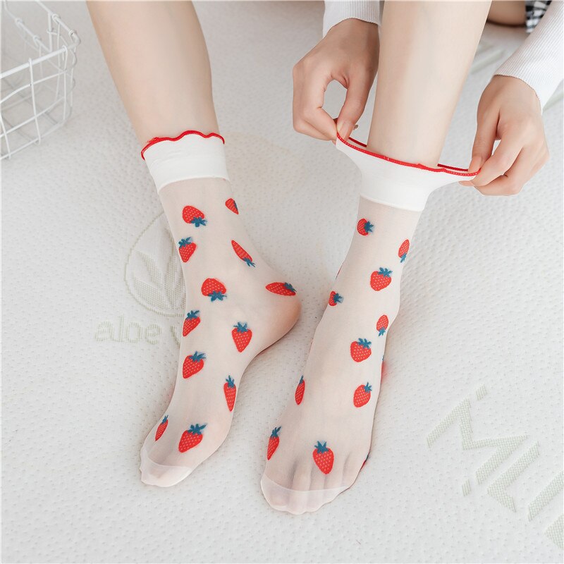 Summer Girl Thin Pajamas Strawberry Pattern Wooden Ear Summer Girl Thin Pajamas Strawberry Pattern Wooden Ear