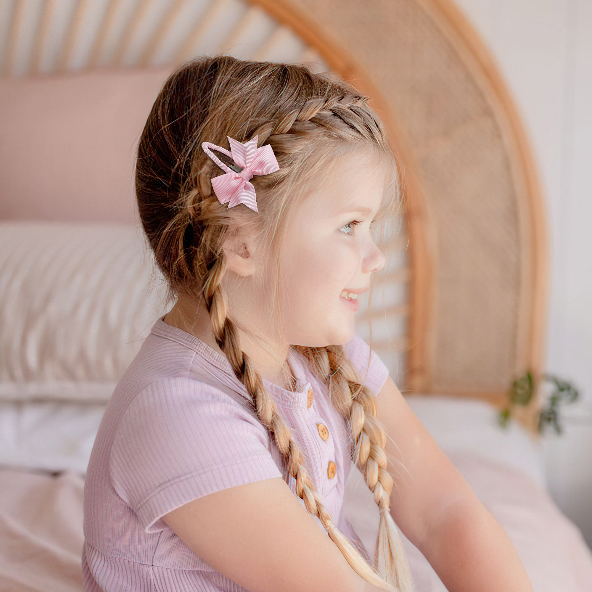 Fermagli per capelli a scatto da 20 pezzi con fiocchi boutique Nastro in grosgrain Archi per capelli da 2 pollici Mollette per capelli antiscivolo per neonati Neonata