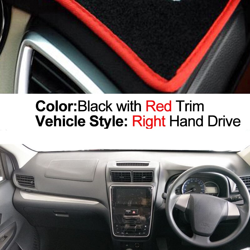 Car Dashboard Cover Dash Mat Carpet Cape For Toyota Avanza - Auto Sun Shade Anti-Sun UV Anti-dirty: Red RHD