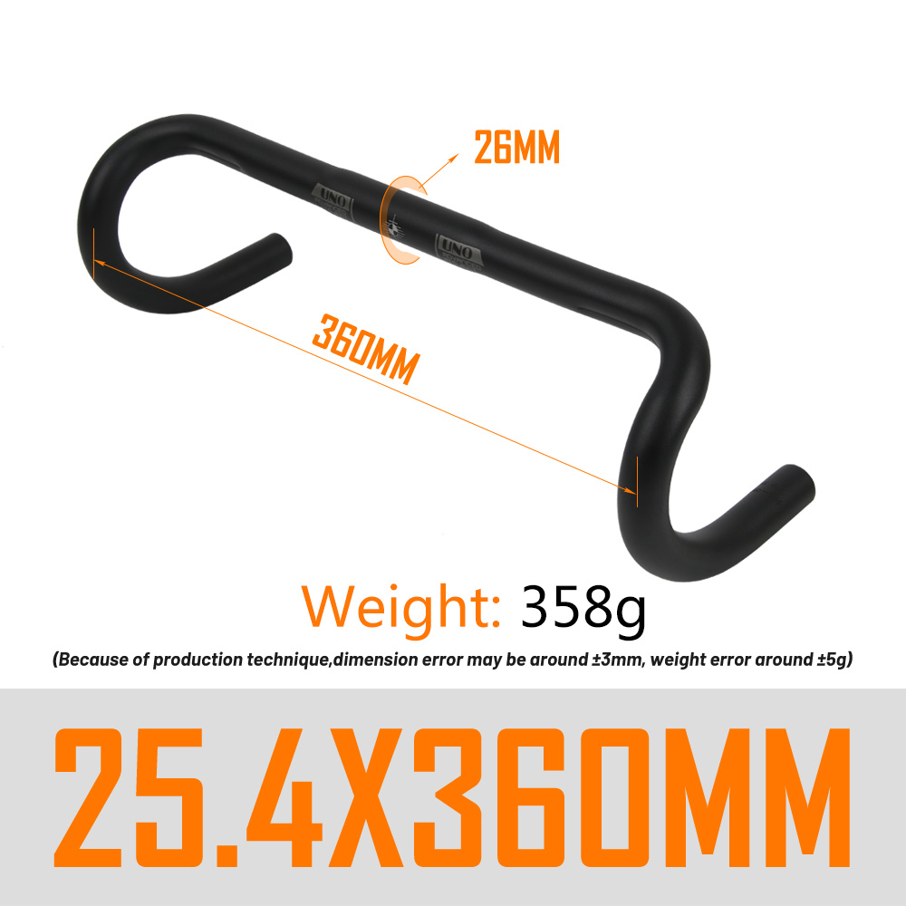 UNO Aluminiumlegierung Rennen Rennrad Lenker gebogen Bar Fahrradlenker 25,4/31,8 mm 360/380/400/420/440 MM Fahrradzubehör: Schokolade