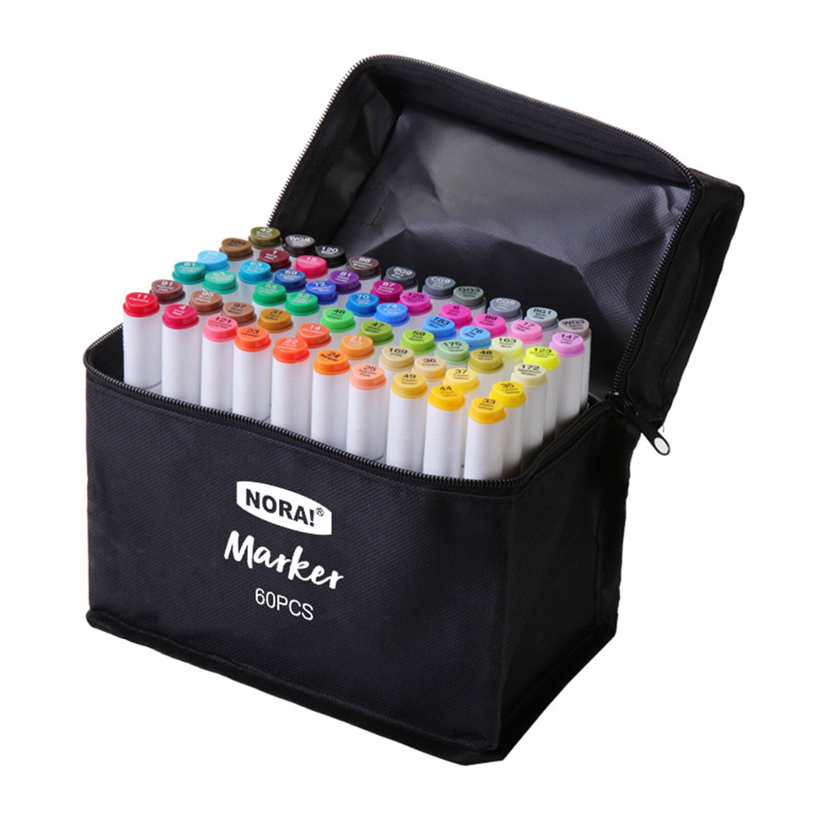 30/40/60/80PCS/set Alcohol Markers Set Double Tipped Colored Pens Fine Point Art Markers Packed in Cloth Bag for Kids Drawing: 60 colors