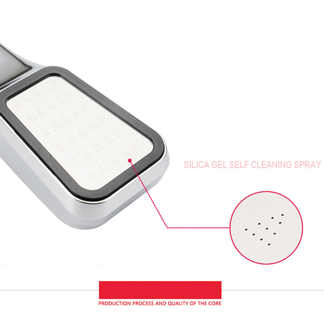 Shower Head 30% Water Saving 100% Pressure Boost Shower Head 300 Holes ABS Nano Plating Hand Hold Bathroom Shower Head