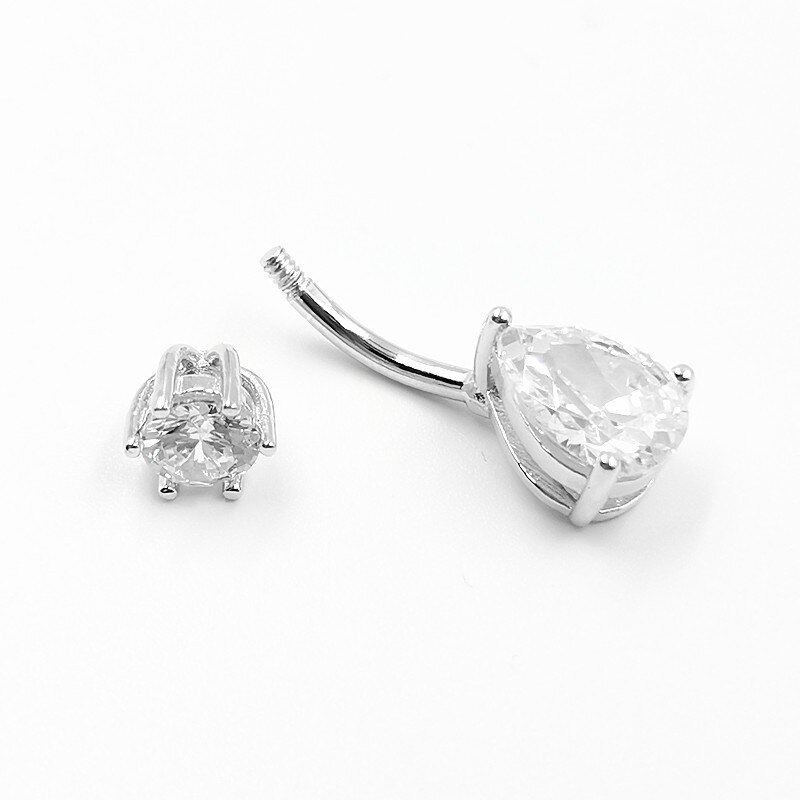 925 Sterling Silver Belly piercing cubic zircon belly 14G navel ring body jewelry for women