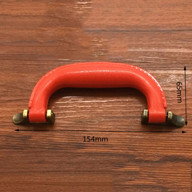 1pc Diy Bag Handle Retro Plastic Suitcase Handle Metal Base Box Frame Parts Bag Luggage Handle Grip Bag Accessories: Red