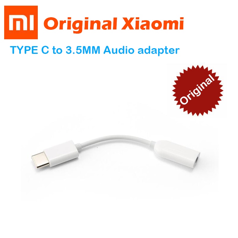 Original Xiaomi Type C 3.5 Earphone Adapter USB C Male to 3.5mm Female Jack for Xiaomi 6 Mi6 MI 8 SE A2 MIX 2S AUX Audio Cable