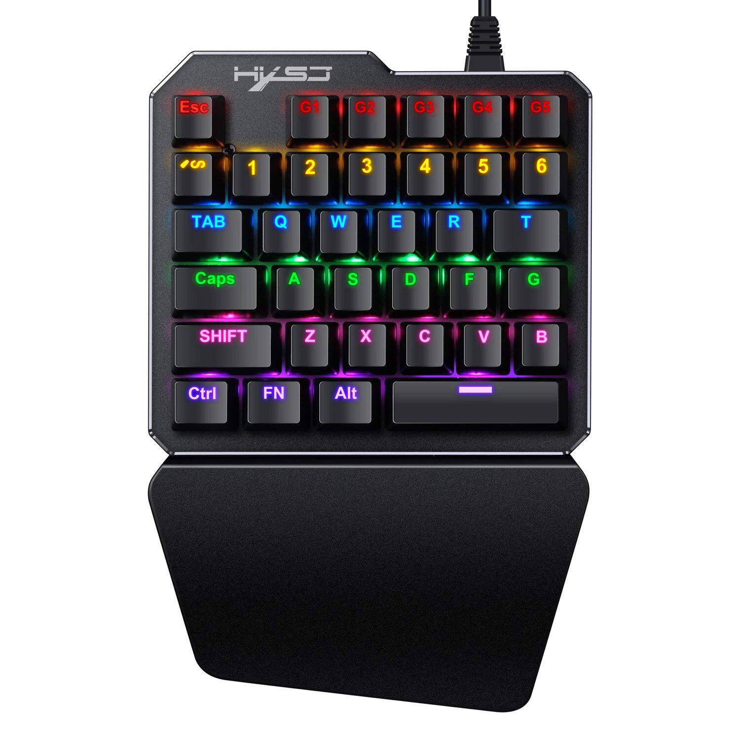 One-Handed Gaming mechani Keyboard RGB Backlit Portable Mini Keypad Ergonomic Game Controller for PC PS4 Xbox Gamer For Mobile: Default Title