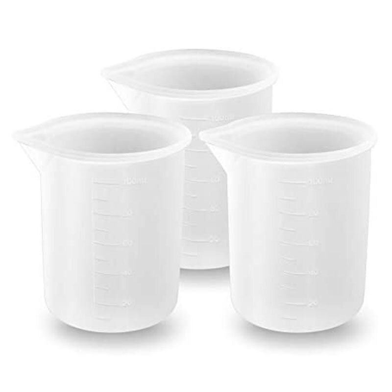 3pcs 100ml Silicone Measuring Cups With Precise Scale For Resin Non-stick Mixing Cups Glue Tools