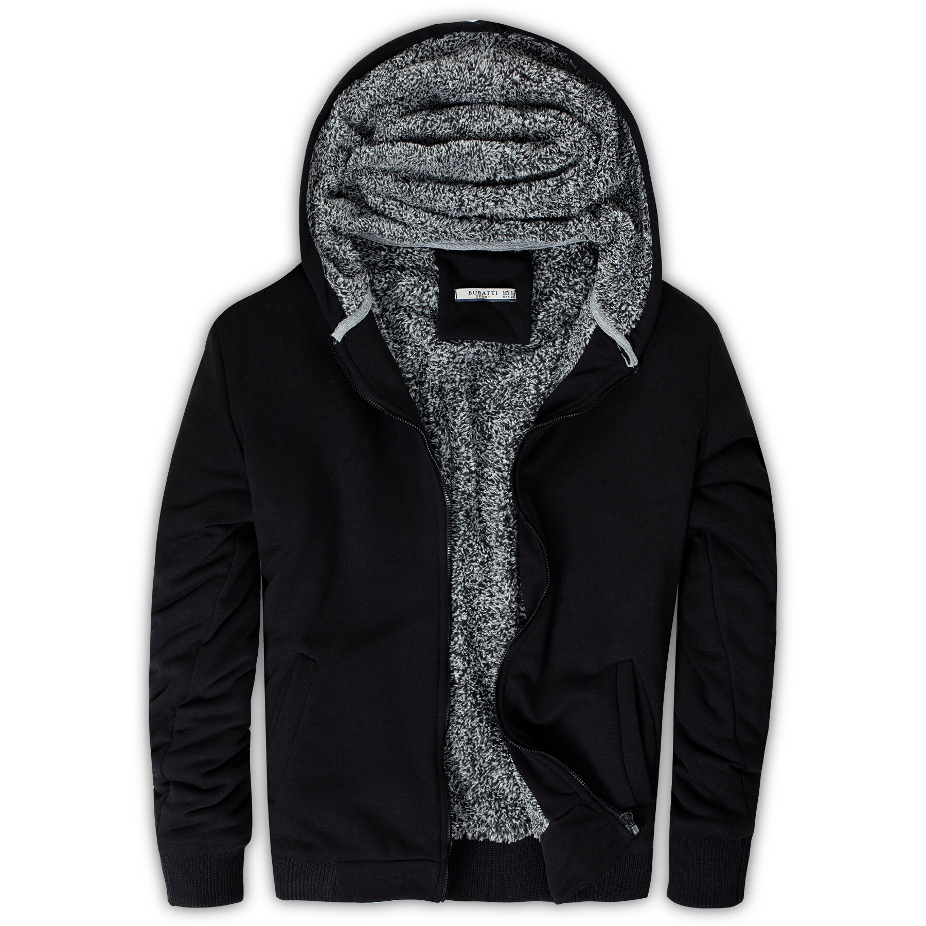 Buratti hettegenser slank passe erkek svette 575708: Svart / S