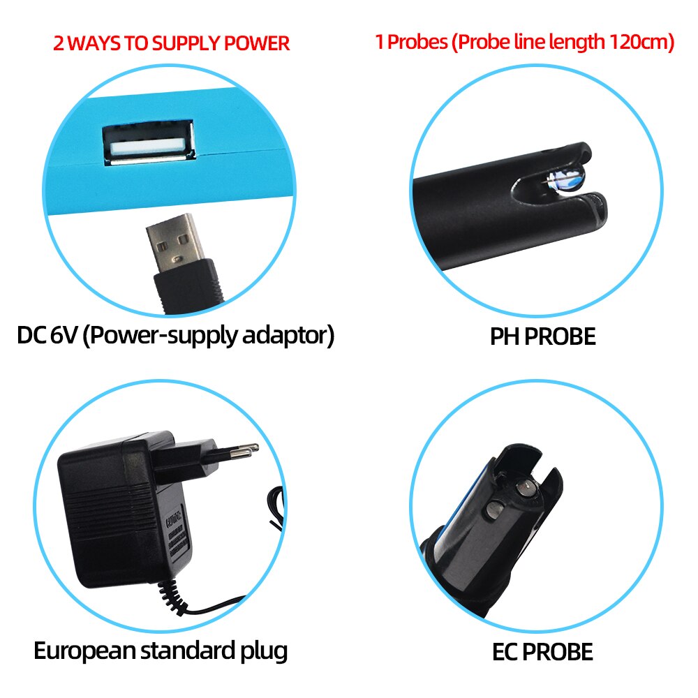 2 en 1 PH et EC mètre PH/EC-2981 testeur de LED numérique avec outil de surveillance de haute précision pour l'eau potable 30% de réduction