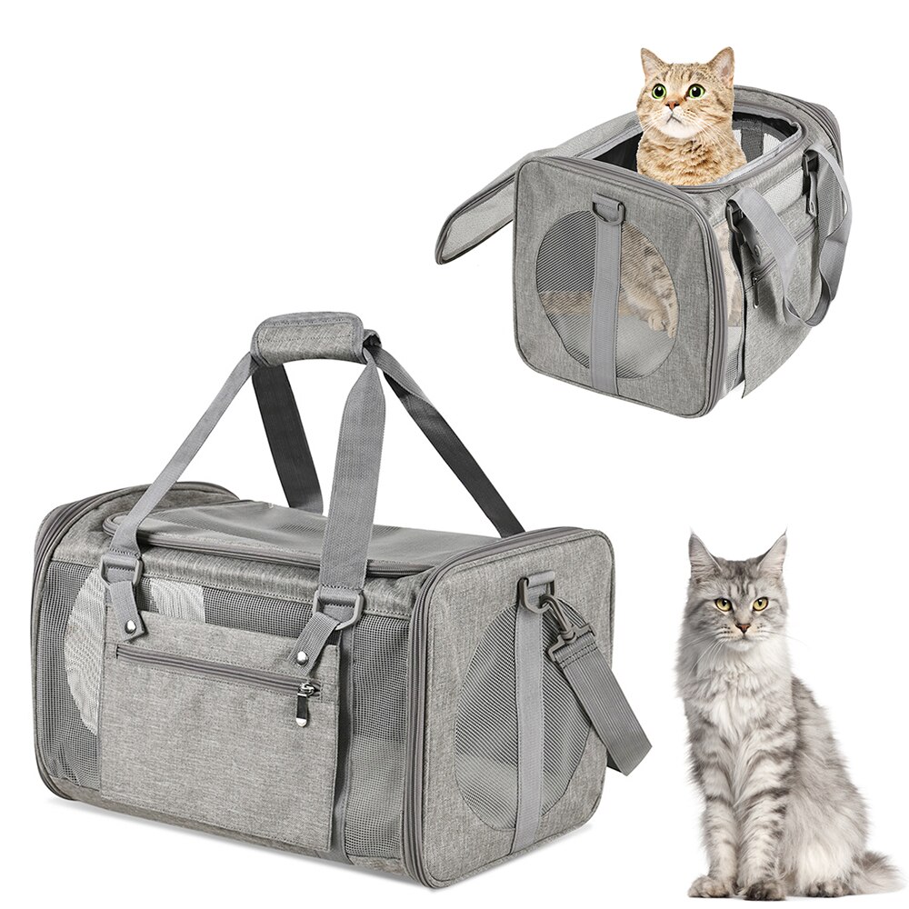 Draagbare Kat Zak Outdoor Reizen Opvouwbare Pet Carrier Koffer Voor Katten Crossbody Tas Vervoer Ademende Kat Draagtas