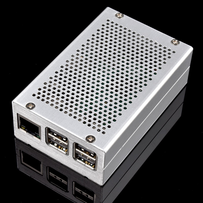 Boîtier métallique argenté Raspberry Pi 3, Compatible avec Raspberry Pi 3 modèle B +