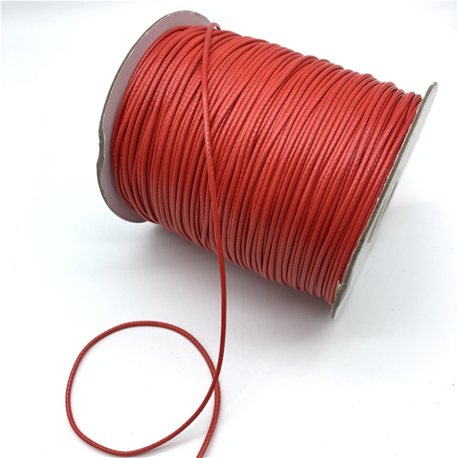 0.5Mm 0.8Mm 1Mm 1.5Mm 2Mm Red Waxed Katoenen Koord Gewaxt Draad Koord String Riem Ketting touw Voor Sieraden Maken: 2mm  5yards